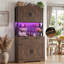 Armoire de cuisine de 71 po de hauteur avec comptoir pour micro-ondes, station de charge et lumières DEL-2054073544