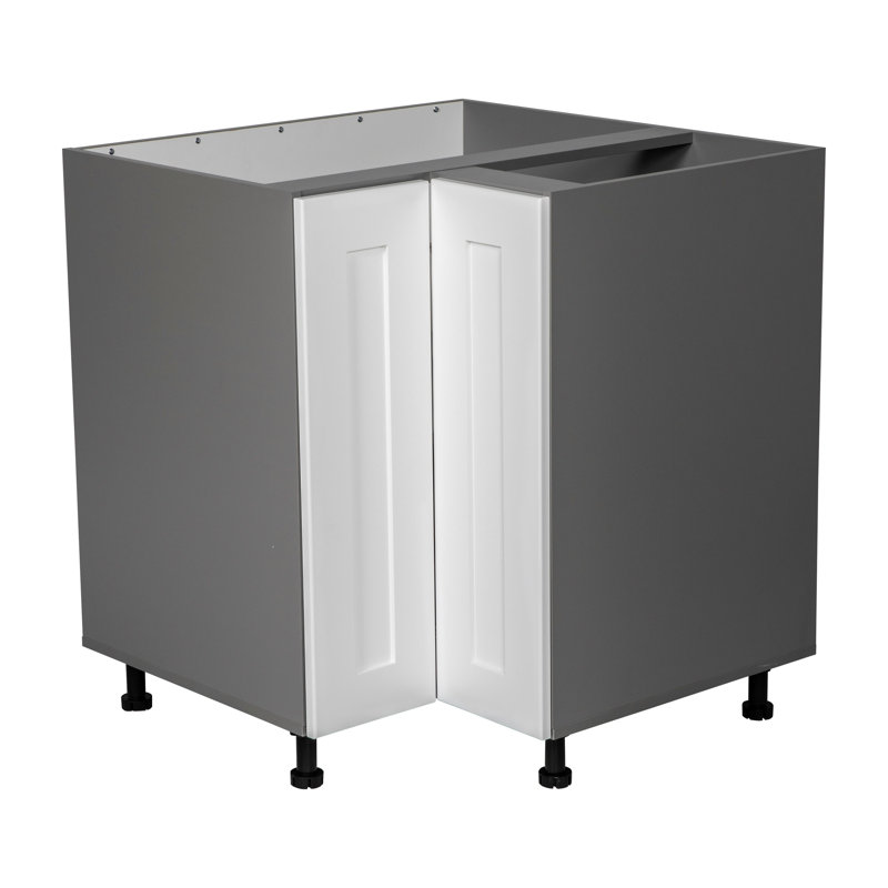 33 po - Base facile d'accès - Double porte - Gris, H 34,5 po x l 33 po, Blanc mat