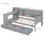 Lit de jour en bois avec 3 tiroirs de rangement et bureau - Bois de pin robuste pour une nuit de détente-45346903-45346902