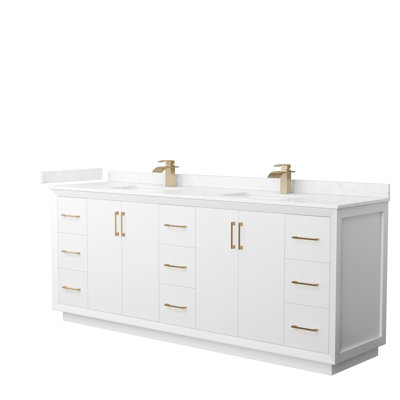 84'' Double Bathroom Vanity with Cultured Marble Top