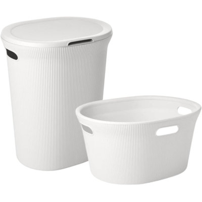 Ribbed Laundry Hamper and Laundry Basket