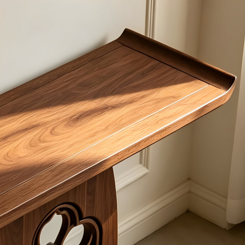 Console de style chinois rétro classique brun, H 35,4 po x l 47,2 po x P 15,7 po