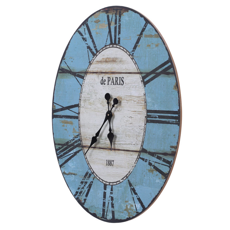 Miroir décoratif Aireal ovale bleu et blanc