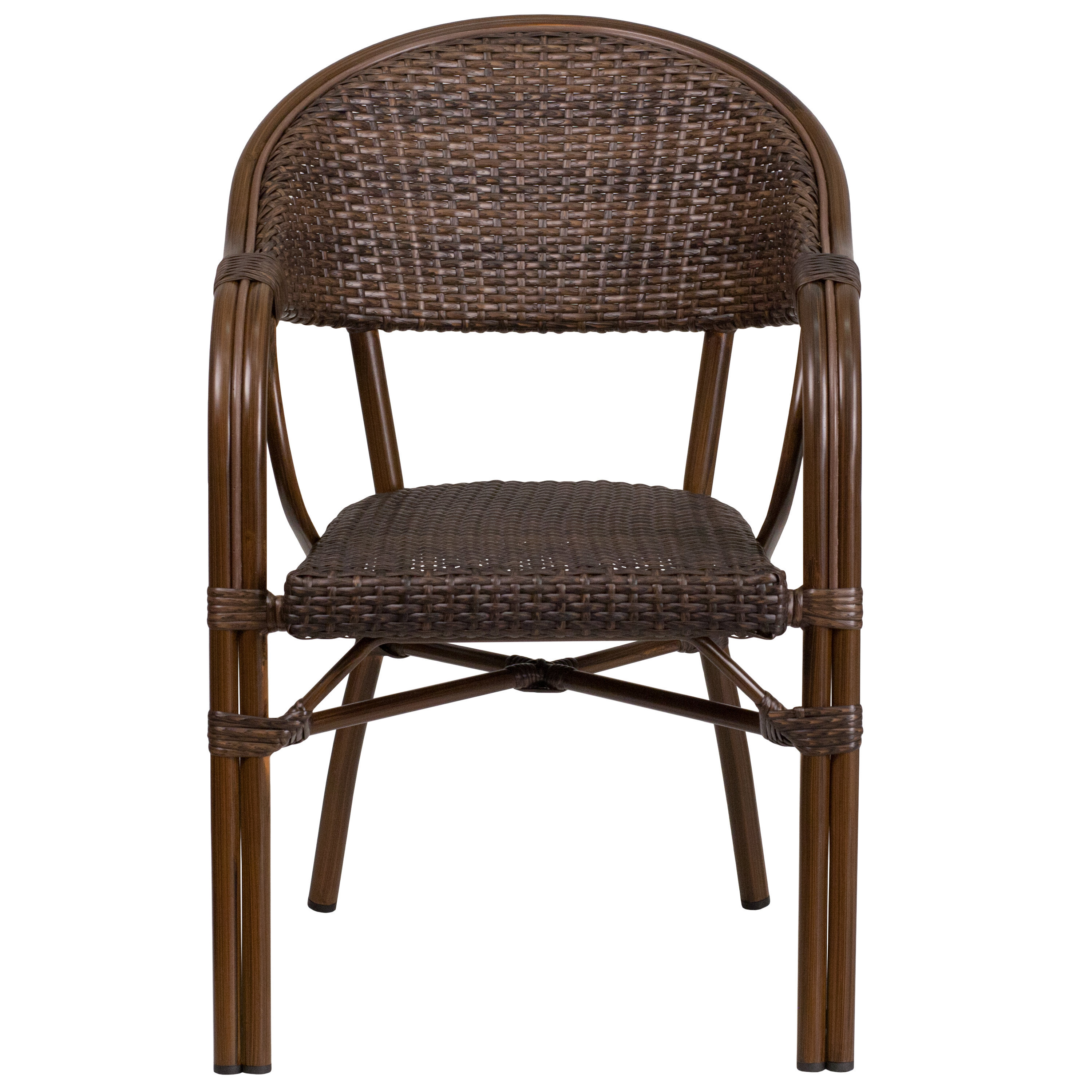 Bayou Breeze Shelie Rattan Restaurant Patio Chair with Bamboo