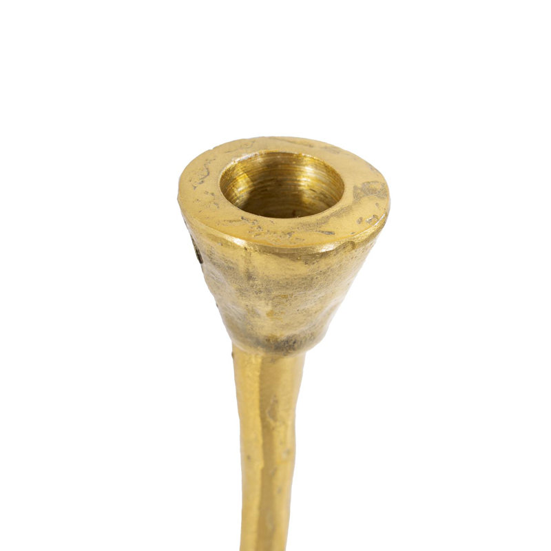 Korten Candle Holder In Antique Brass, 12" H x 3.5" W x 3.5" D