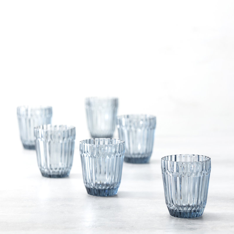 Fortessa Archie Glass, 12.5 Ounce Double Old Fashioned (Set of 6), Dusk Gray, Dusk Gray