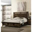 Grand lit rustique en bois massif brun rustique avec lit encastré et rails, bois, Vibe