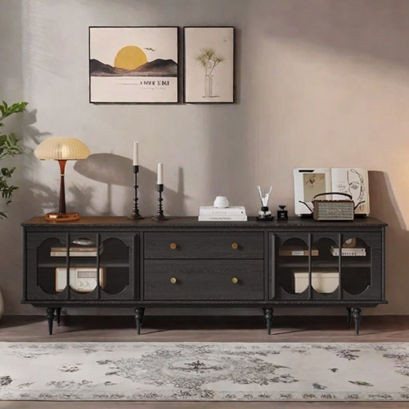 Design rétro et meuble télé haut de gamme en bois massif
