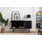 Modern Console Table with Metal Legs, Black, 63.0 x 35.4 x 15.7 inches | 100% Melamine Coated Chipboard, Durable Design | Perfect for Entryway & Living Room, Industrial Geometric Style, 33.1 lbs Capacity-1694031710
