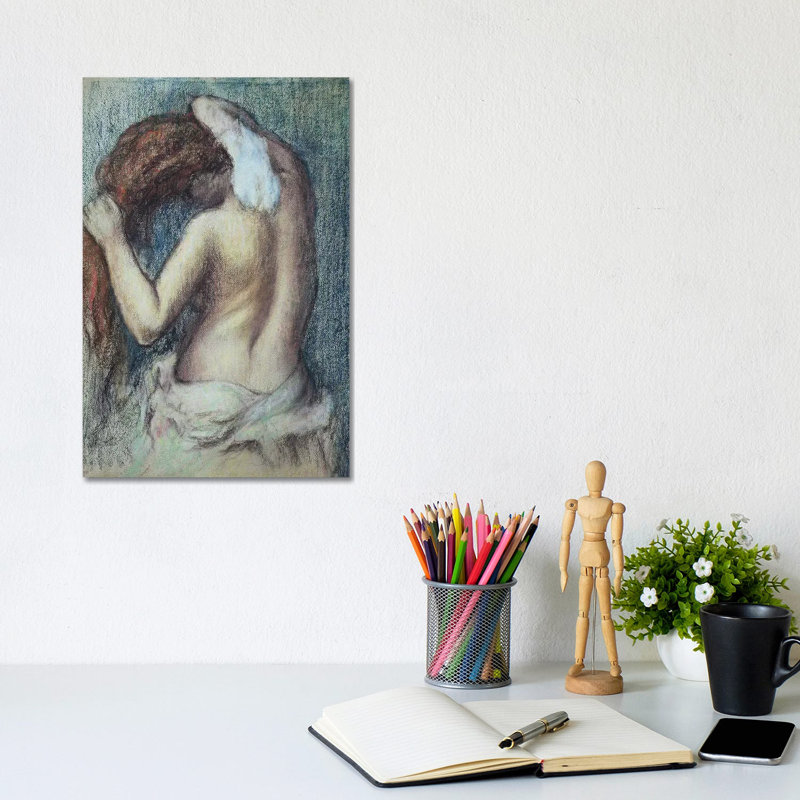 Femme A Sa Toilette, C.1895 by Edgar Degas - Wrapped Canvas Painting, 20.32 cm H x 30.48 cm W