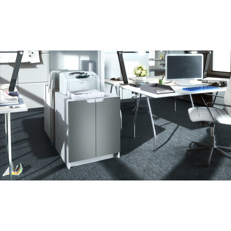 Logan 2 -Door 1 -Shelf, White/Silver