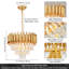 15.75" Modern Gold & Rose Gold Tube Crystal Chandelier, E14 Base (Bulb Not Included)