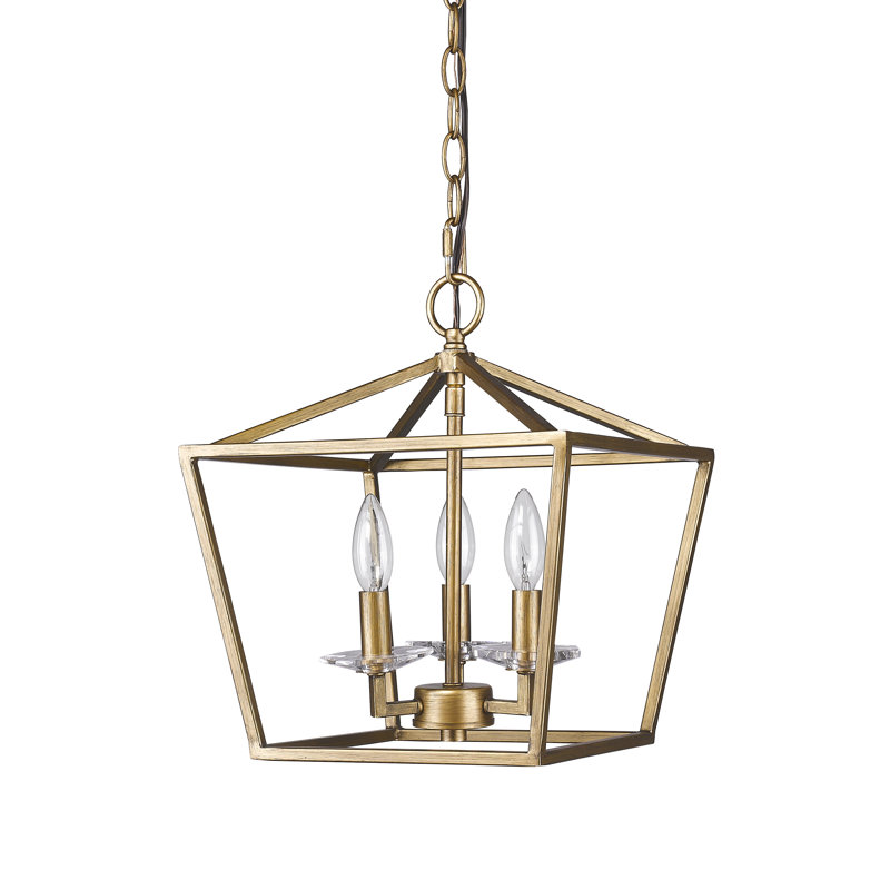 Luminaire suspendu géométrique 3 lumières lanterne Rancourt