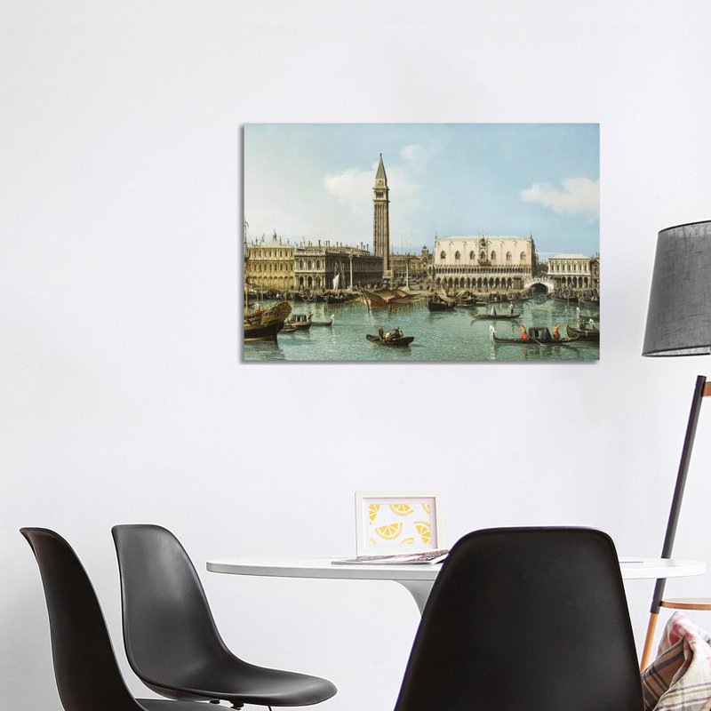 The Molo From The Basin Of San Marco, Venice, C.1747-1750 by Canaletto - Wrapped Canvas Painting