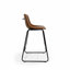 Tabouret de comptoir moderne en similicuir avec repose-pieds à dossier bas-1160917202-1160917197