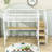 Kuhns Kids Full Loft Bed with Desk, LED Light and Wardrobe