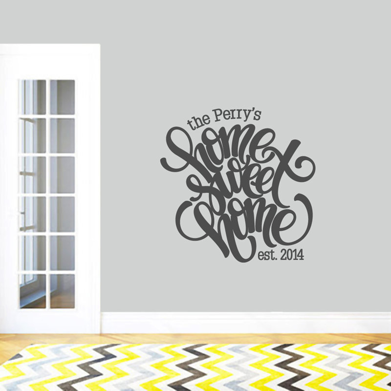 Text & Numbers Wall Decal, Yes, Dark Gray