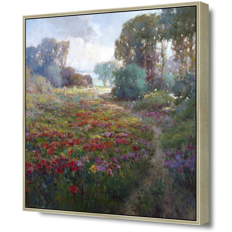 «Path Through Scarlet Wilds», Argent argent, H 26 po x l 26 po