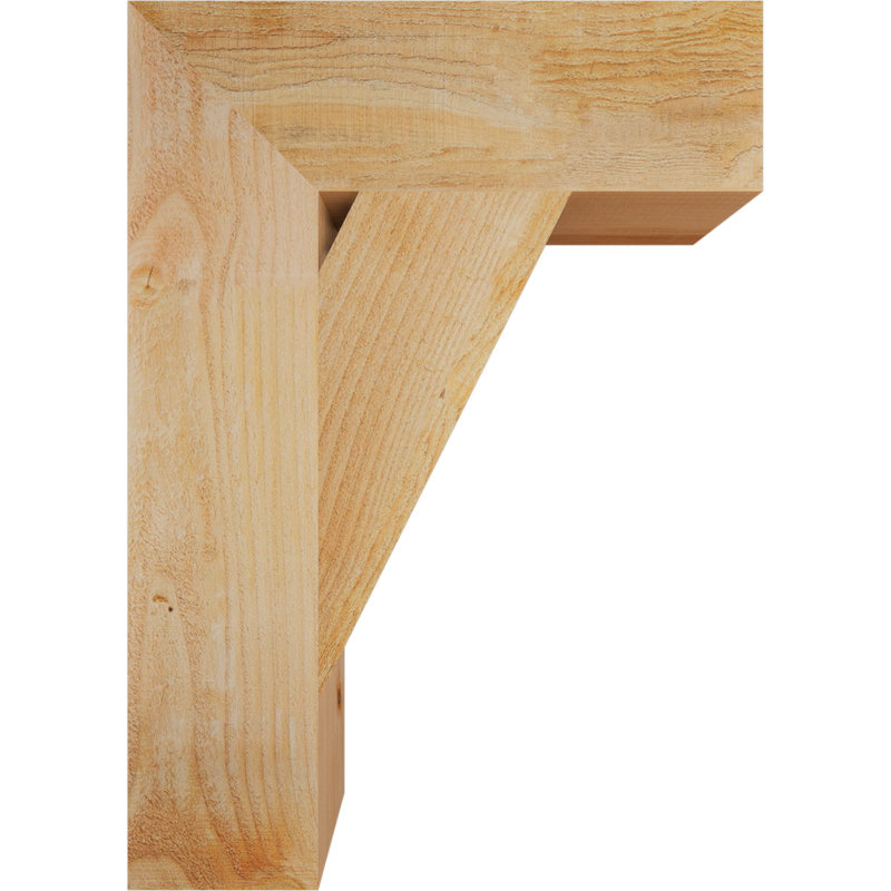 Traditional Block Bracket, Douglas Fir (Rough Sawn), 28" H x 6" W x 20" D