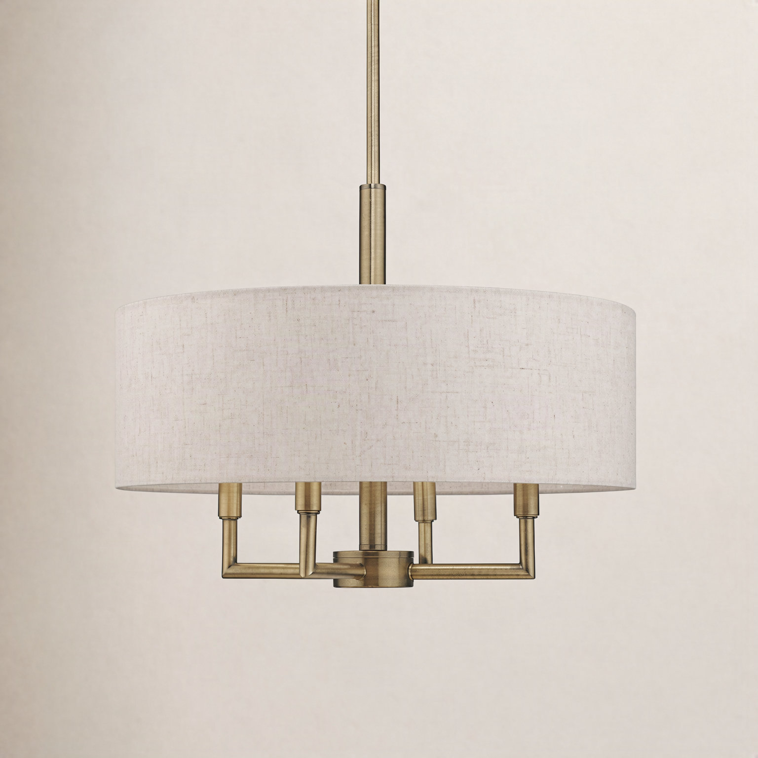 Flaire 4-Light Chandelier, Antique Brass