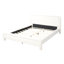 Base de lit tapissier grand format avec tête de lit courbée, lit en tissu moderne avec support en lattes de bois, aucun sommier requis, assemblage facile, blanc-1046312645