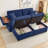Comfortable Fluffy Corduroy Lazy Big Loveseat Couch, Super Soft Chaise Lounge 2-Seater Sofa with Double Storage Ottomans, Table Board & USB Port for Living Room-925919983