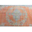Tapis turc rétro fait à la main en motif médaillon orange pour décoration de maison bohémienne