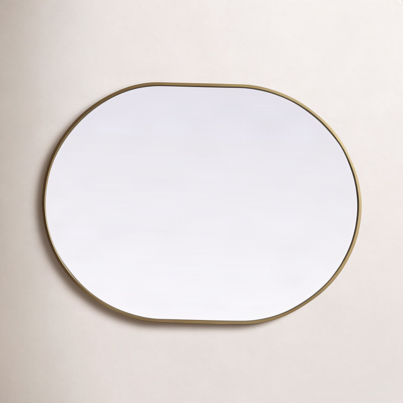 Sabine Metal Pill Wall Mirror, 40" x 30", Brass