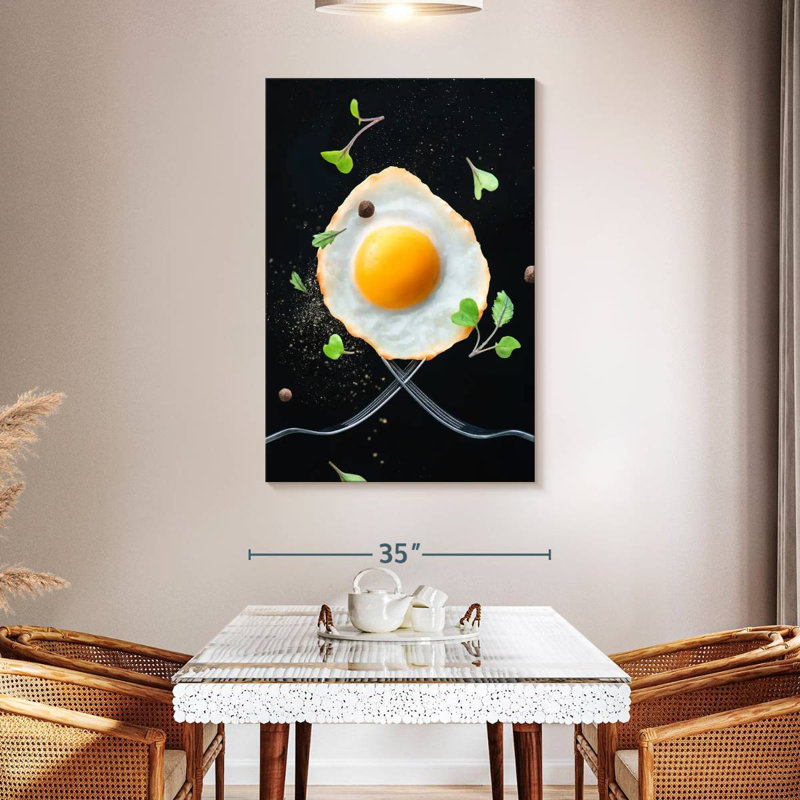 Yarlin Fried Egg For Breakfast, 48" H x 32" W
