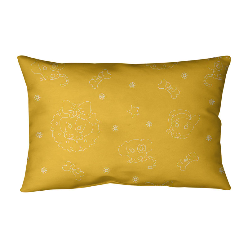 Coussin lombaire pour chiens de noël, Jaune