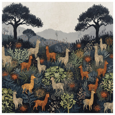 Couvre-lit matelassé Llamas In Forest toutes tailles