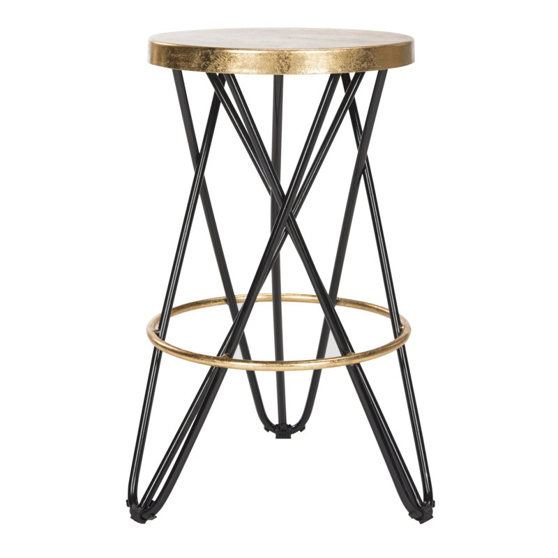 Dimitri Counter Stool with Metal Frame, Black