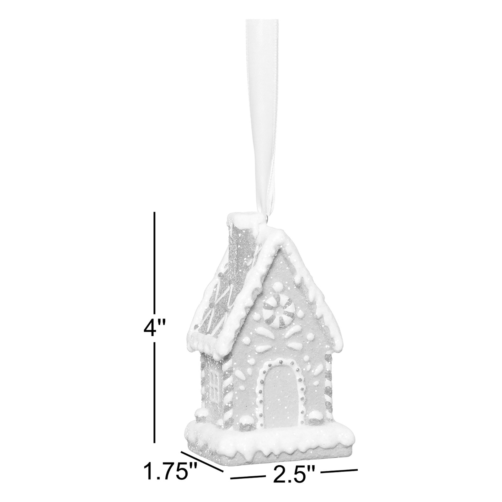 Gingerbread House Christmas Ornaments, 6 Hanging Pieces (3 Sets of 2 Assorted)