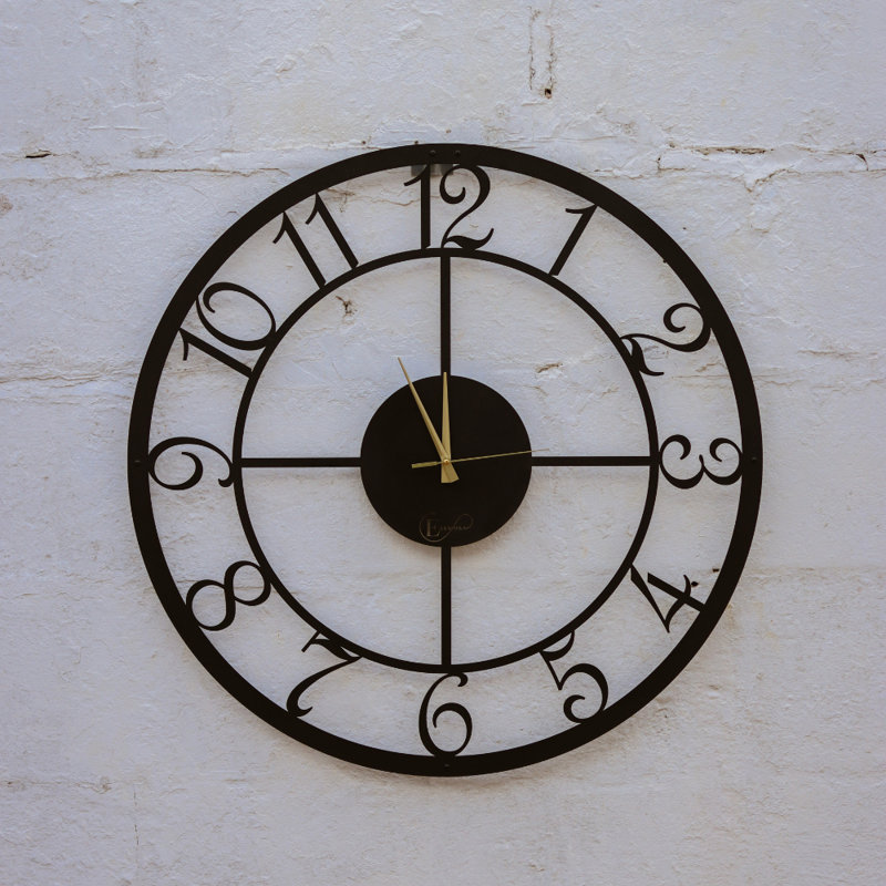 PLATINUM-Wall Clock Medium-, Black, Large