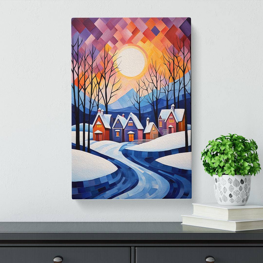 Winter Landscape Cubism No.3 - Wrapped Canvas