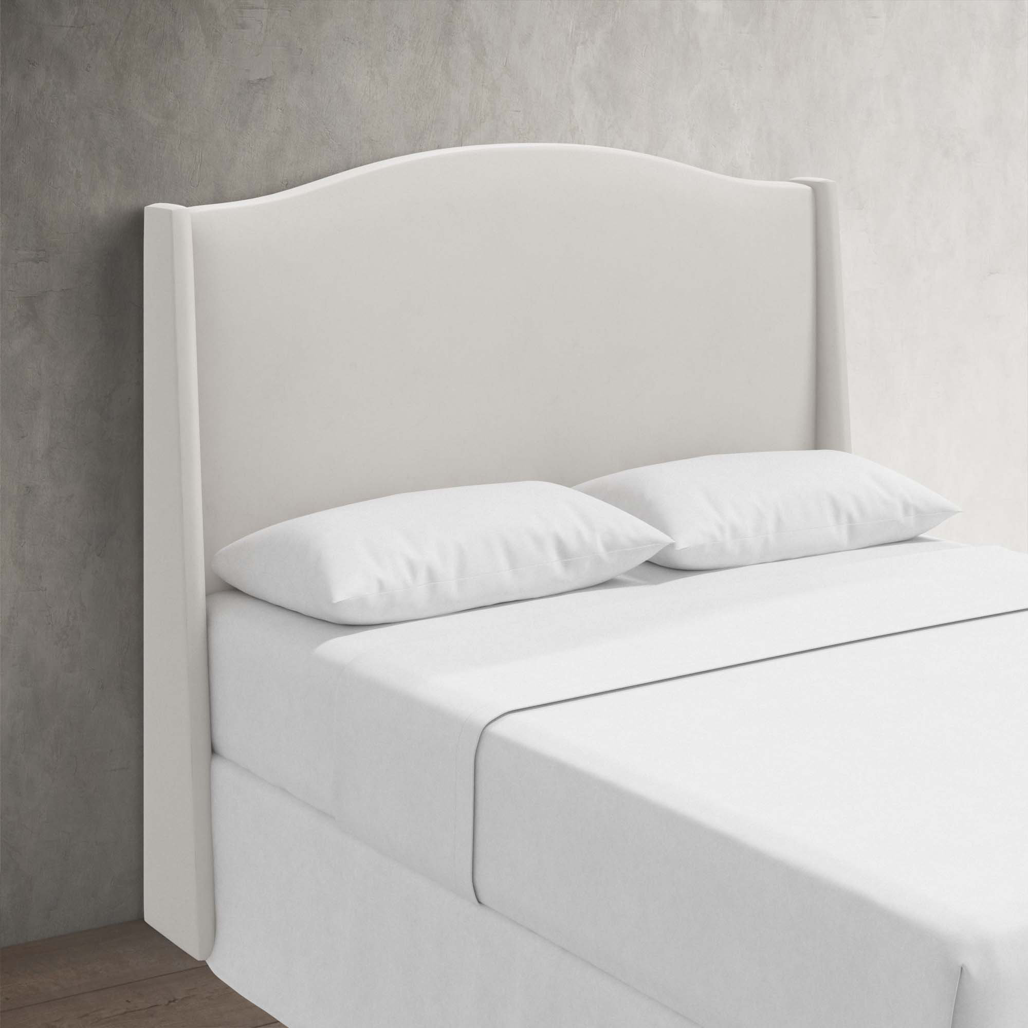 Byrd Upholstered Wingback Headboard, Bella Light Gray Performance Velvet, Twin