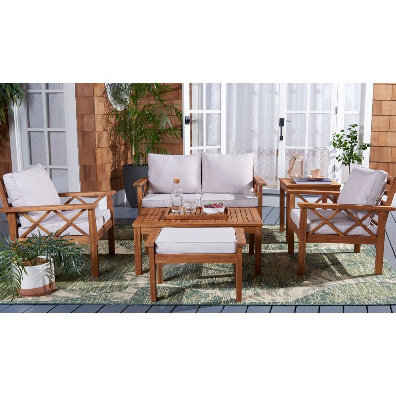 Ensemble de conversation avec coussins Petoskey, Gris clair, Naturel