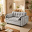Causeuse-lit 55 po en velours convertible 3 en 1 avec lit escamotable et dossier réglable-2057175575