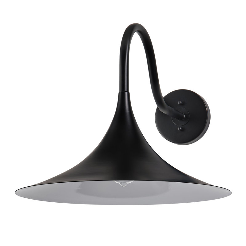 1-Light spray painted black dimmable wrought iron wall lamp