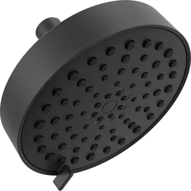 Delta Modern 4-Setting Matte Black Shower Head, 5.75 Inch Round Shower Head, 1.75 GPM Flow Rate, Matte Black, Matte Black