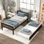 Lit plateforme simple avec lit gigogne - Tête / pied de lit et sans sommier-611711752