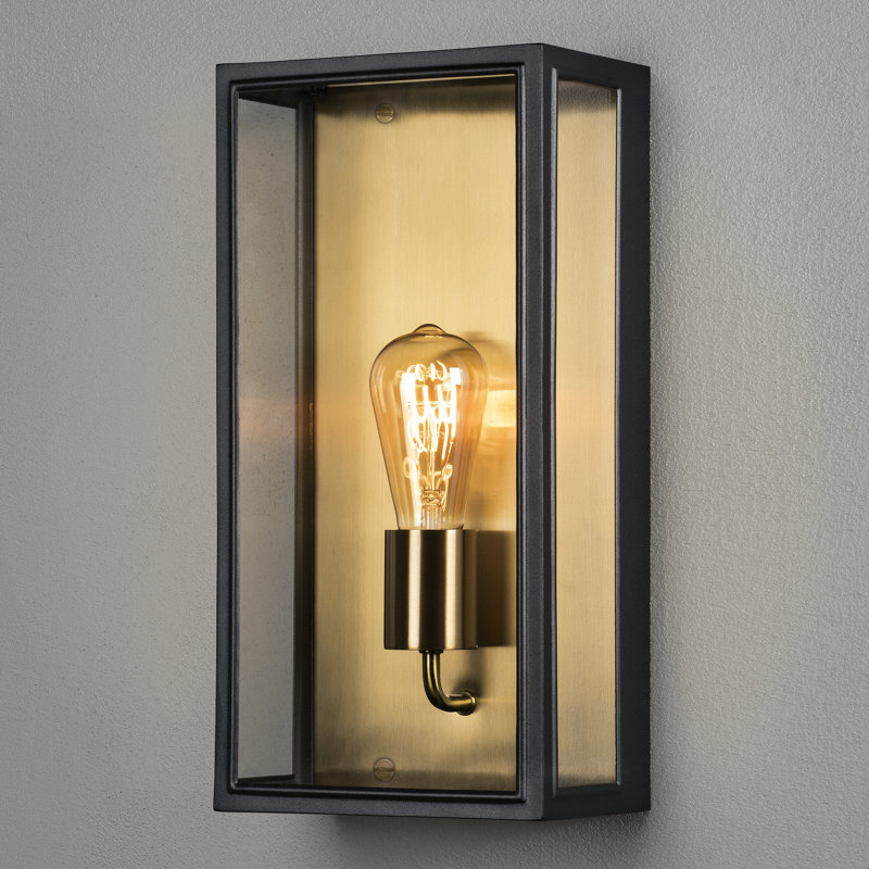 Carpi Modern Outdoor Wall Light Flush Mount, 40 cm H x 20.5 cm W x 12.5 cm D, Black