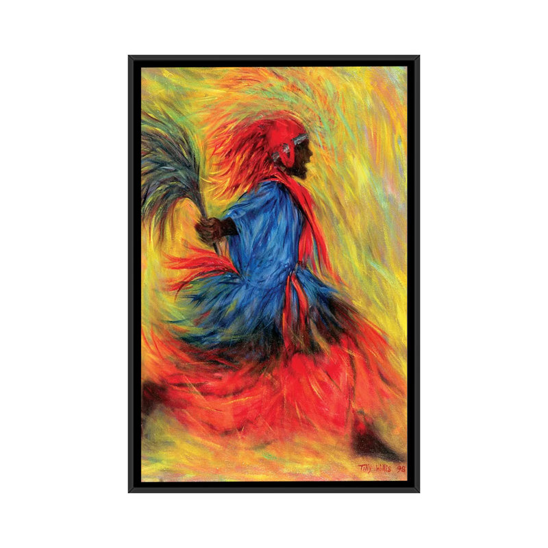 «The Dancer», reproduction sur toile, H 26 po x l 18 po x P 1,5 po, Toile encadrée noire, Pas de tapis