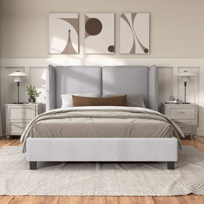 Upholstered Wingback Bed