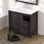 Meuble-lavabo de 35,5 po, noir, lavabo en résine, rangement à fermeture en douceur, surface texturée, contreplaqué, installation rapide à 3 tiroirs, glissières à fermeture en douceur, eau facile