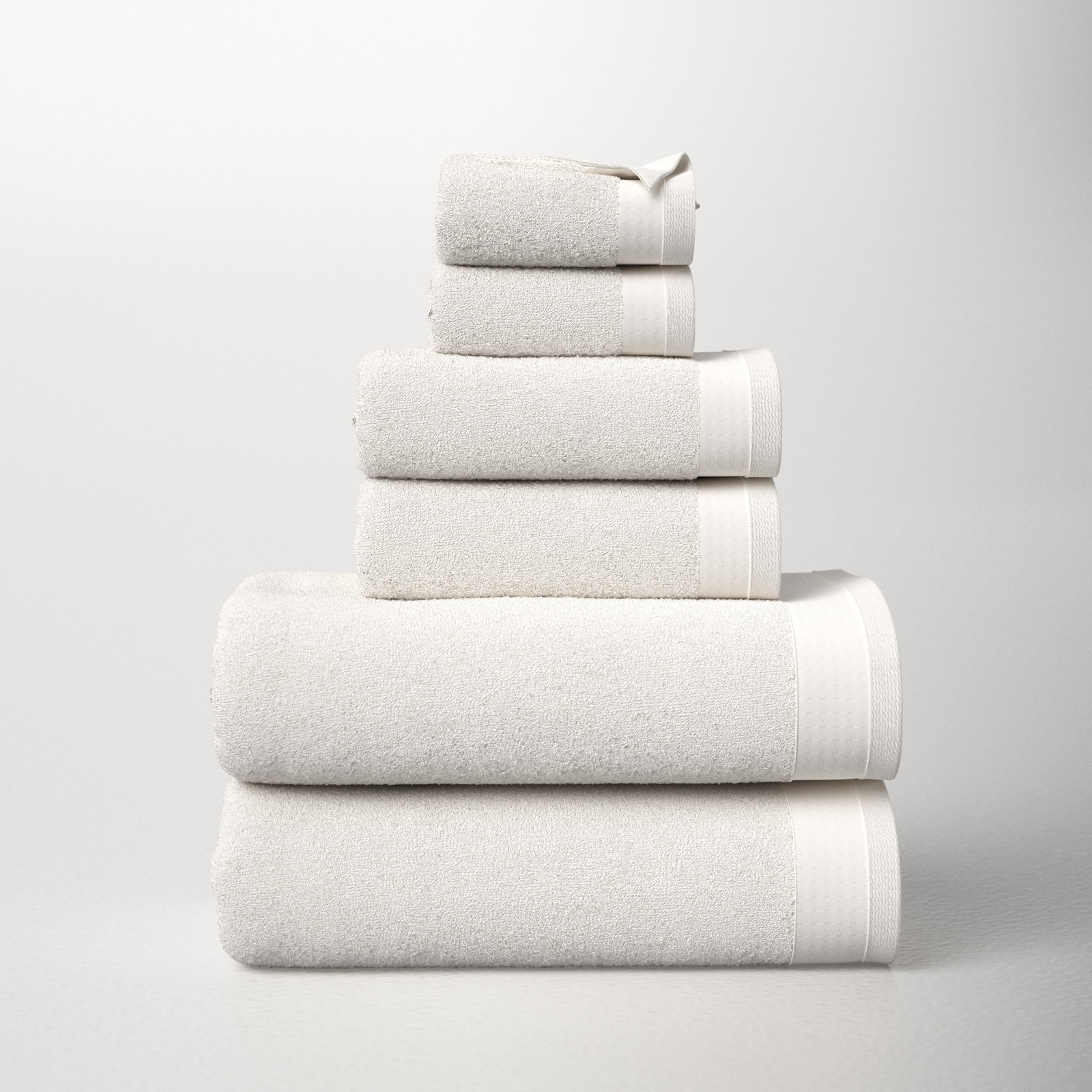 Prague 6 Piece Towel Set, Beige