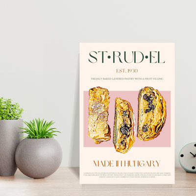 Art mural de fruits frais au four traditionnel rétro Strudel