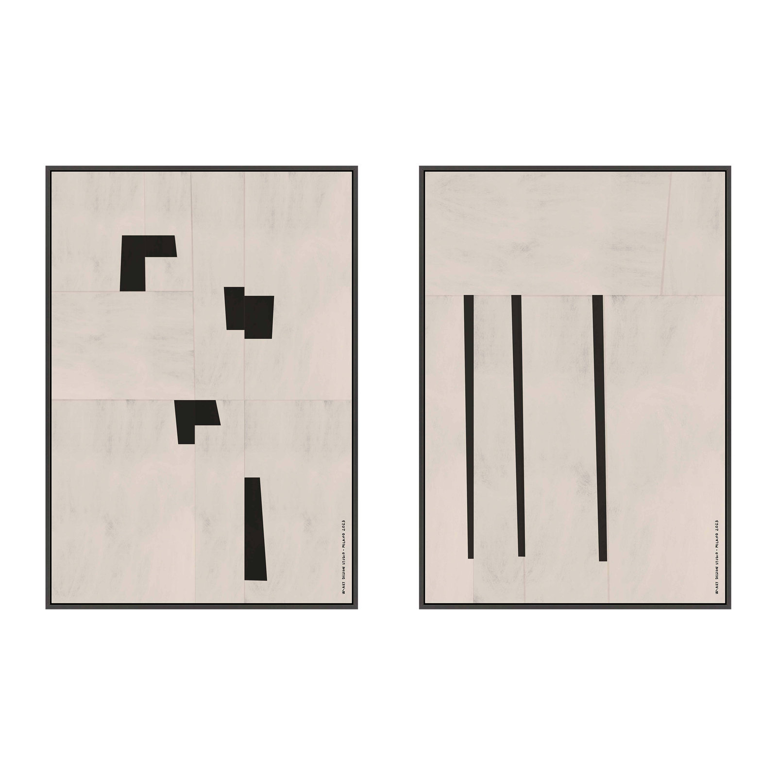 Scattered by Romina Gadler, Black Canvas Framed, 38" H x 26.5" W