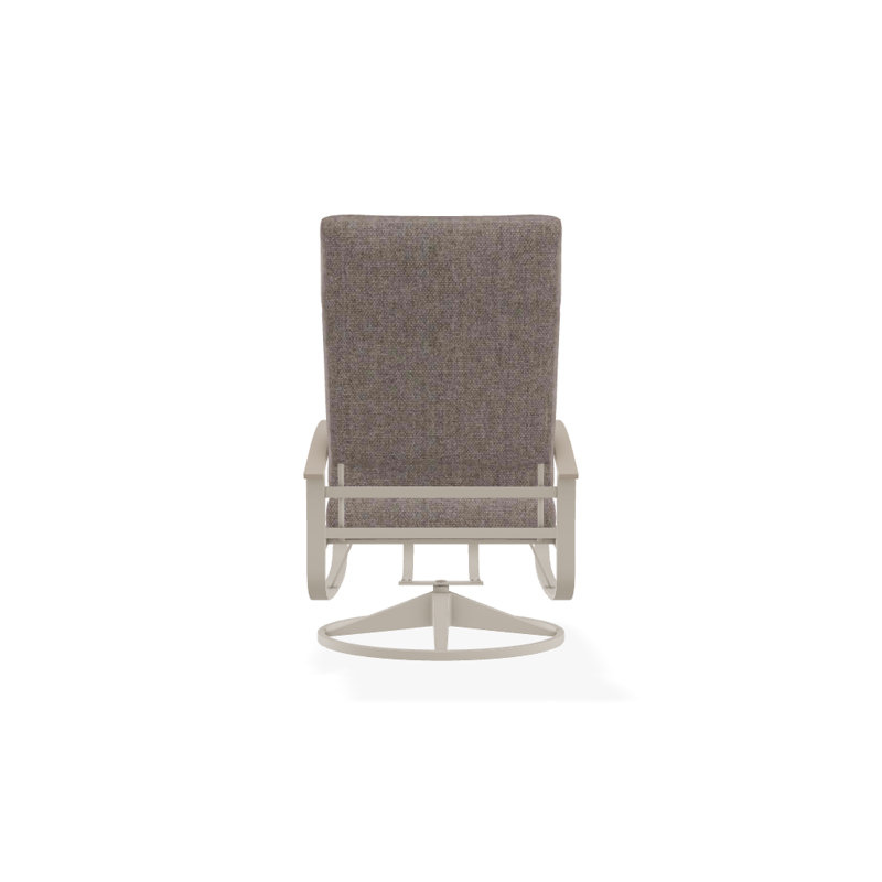 Belle Isle Outdoor Swivel Lounge Chair, Textured Black, Cabana Classic Black Stripe Sunbrella®, Desert P60