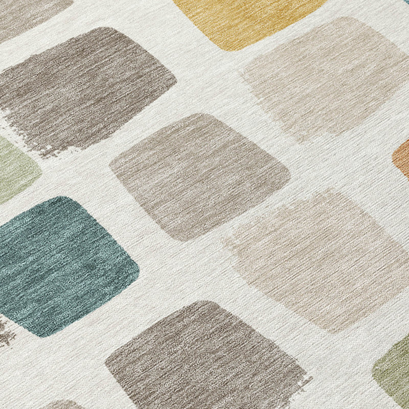 Tapis intérieur / extérieur lavable à la machine Chantille ACN2501, 8 pi x 10 pi, Ivoire ivoire